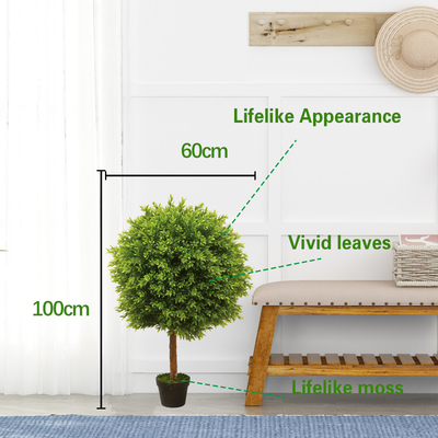 Customized Indoor Artificial Potted Floor Plants Boxwood Tree Decoration