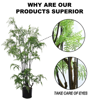 Faux Fern Small Artificial Potted Floor Plants Bonsai 450cm Wind Resistance