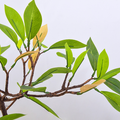 80cm Artificial Landscape Trees With Black Pot Preserved Moss Consise Style Green Yellow Leaves