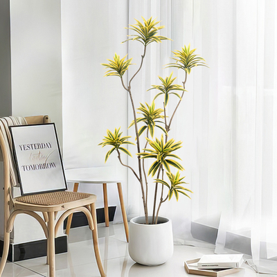Artificial special-shaped dracaena Reflexa tree green home deco hotel office potted tree