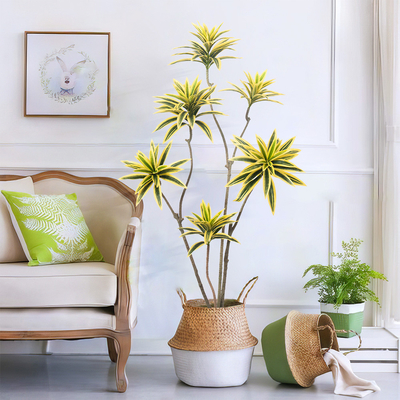 Artificial special-shaped dracaena Reflexa tree green home deco hotel office potted tree