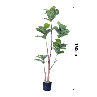 Faux Indoor Plants 160cm 185cm Faux Fiddle Leaf Fig Plant​ Fake Tree Indoor House Potted Plant For Home Office Decoration