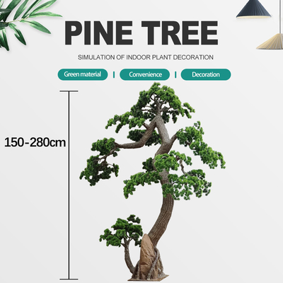 Large Outdoor Artificial Bonsai Tree 1M 2M 3M Green Pine Plant For Garden Centerpiece Decor