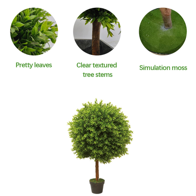 Customized Indoor Artificial Potted Floor Plants Boxwood Tree Decoration