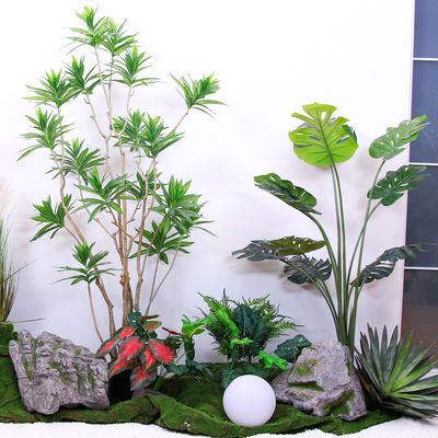 No Caring Artificial Landscape Trees With Lily Bamboo Monstera Small Plants Evergreen
