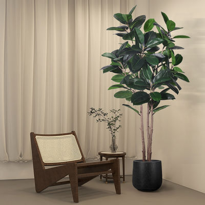 Tropical Faux Oak Tree Bonsai Plant Faux Rubber Tree Plant​ for Home & Garden Decorative Artificial Rubber Tree for Backyard Decor