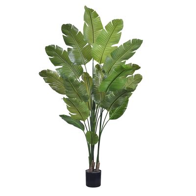 نباتات صناعية داخلية جديدة من هاي هونغ، نبات صناعي واقعي من طائر الجنة، نبات نخيل استوائي لتزيين الصالون للمنزل