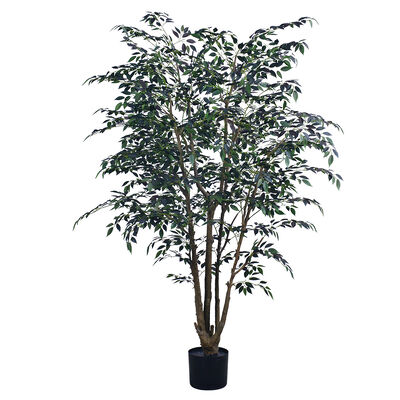 Lifelike Artificial Mini Ficus Tree - Artistic Trunk in 7.5FT/9.2FT, Low Maintenance for Luxury Spa & Restaurant Interior Design