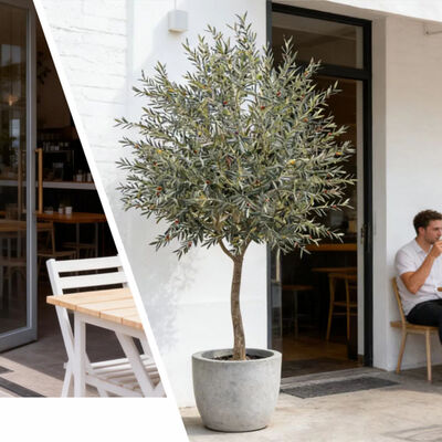 النباتات الاصطناعية التي تباع بثمن حار والتي تجمع بين أشجار الزيتون في الأوعية عالية الجودة شجرة الزيتون الزخرفية الاصطناعية للتزيين الداخلي